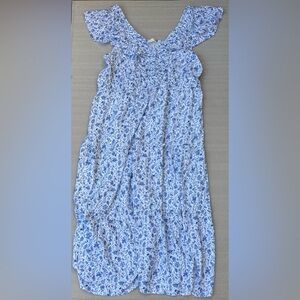 Chic Blue Floral Maxi Skirt